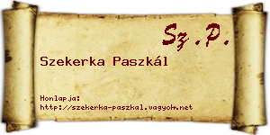 Szekerka Paszkál névjegykártya
